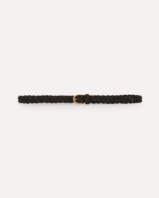 Lardini Cintura Intrecciata Marrone Vitello 25 mm
