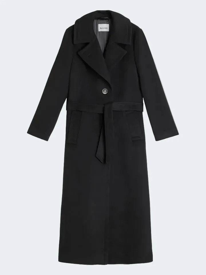 Sand Menswear Clareta X Long cappotto nero cachemire extralungo