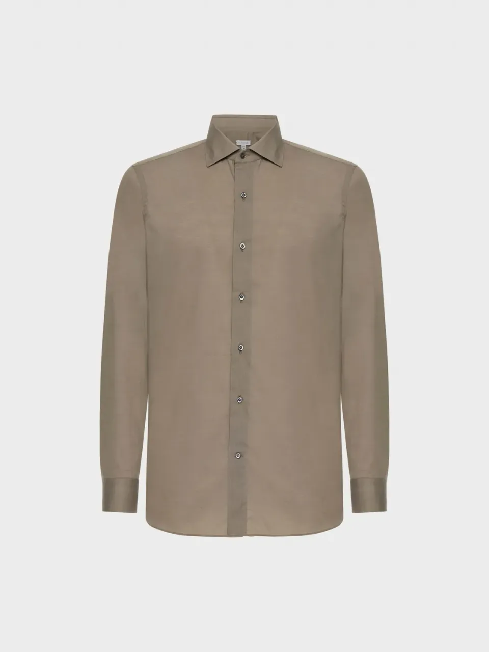 Caruso Butterfly camicia slim cotone sabbia mussola