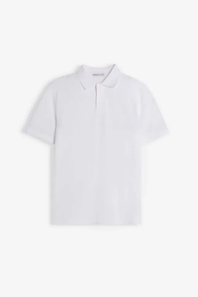 Sonny Bono Basic Polo Bianca Piquet Logo Cotone