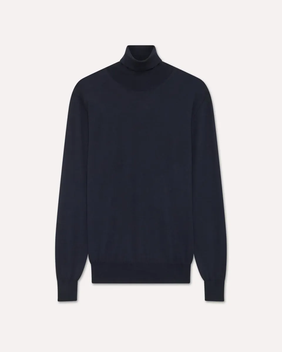 Lardini Timeless Dolcevita Blu Lana Seta Cashmere
