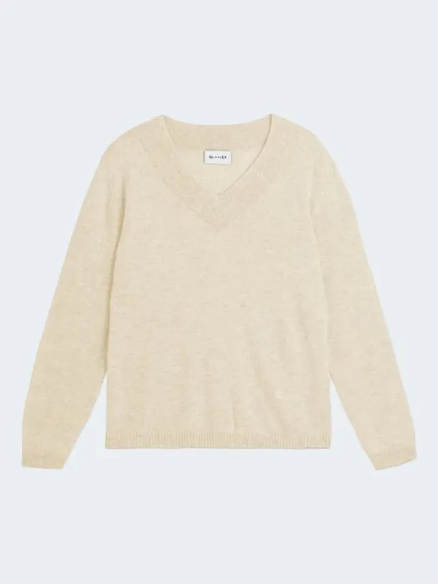 Sand 5659 Delmy V maglione merino panna