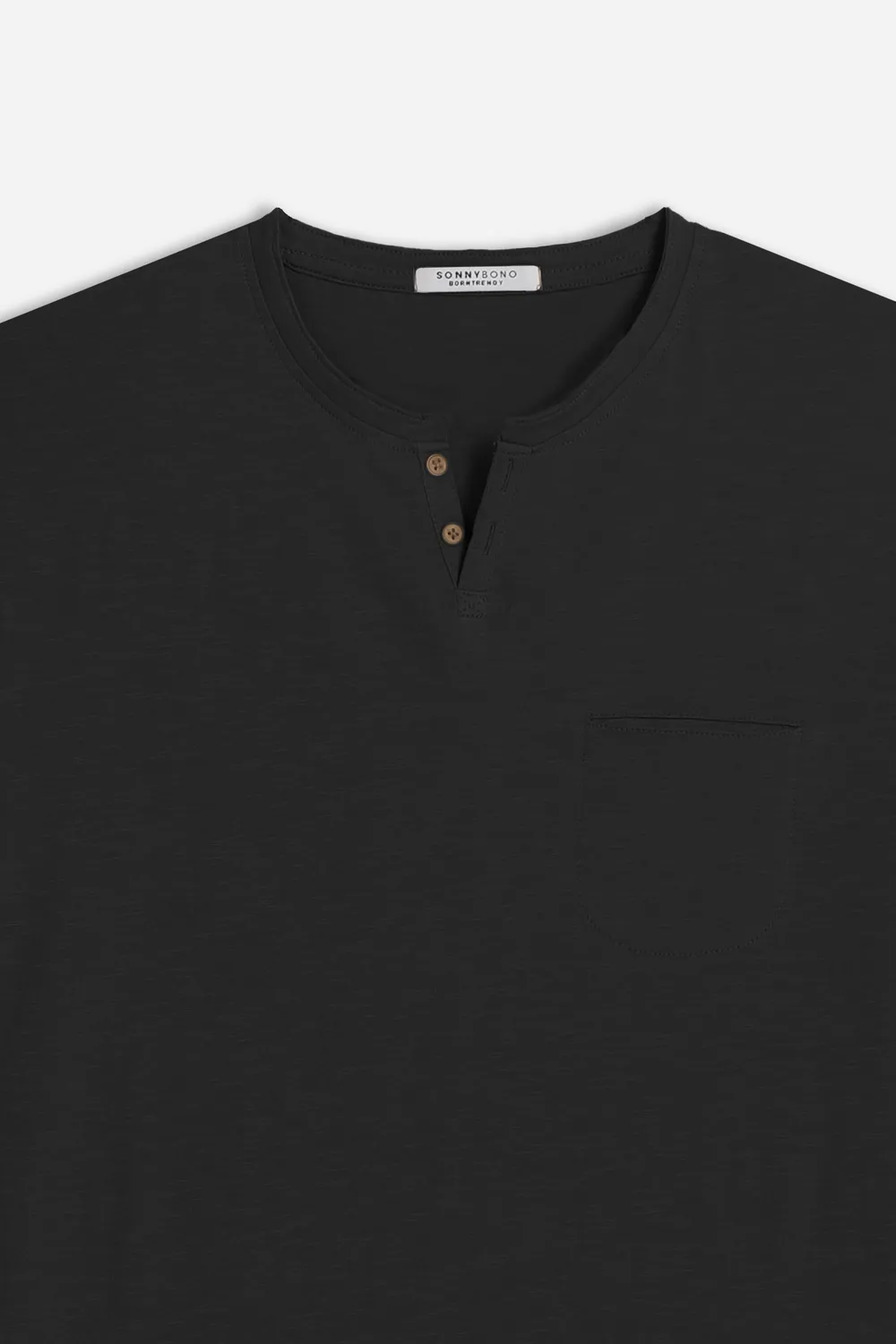 Sonny Bono Slub t-shirt collo goccia nero fiammato