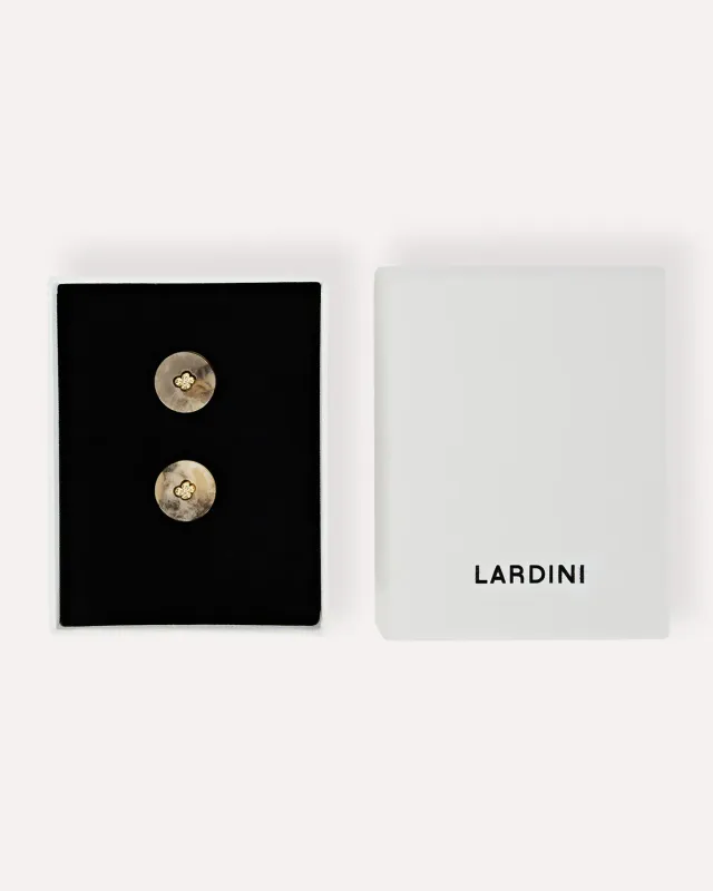 Lardini Signature Flower gemelli fiore effetto corno oro