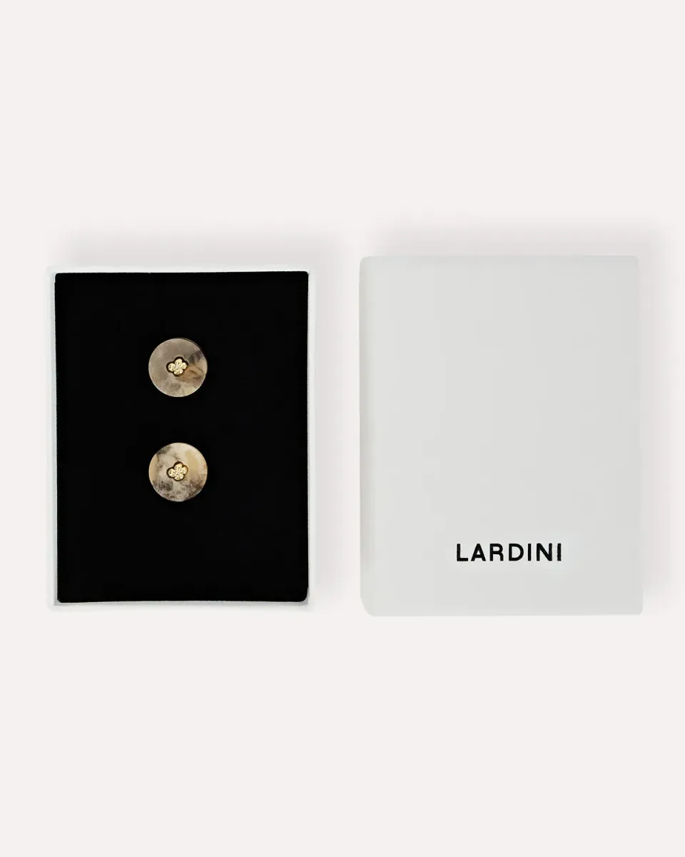 Lardini Signature Flower gemelli fiore effetto corno oro
