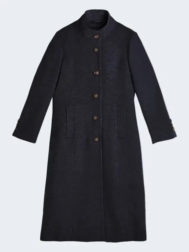 Sand New Parker Long cappotto cashmere blu navy