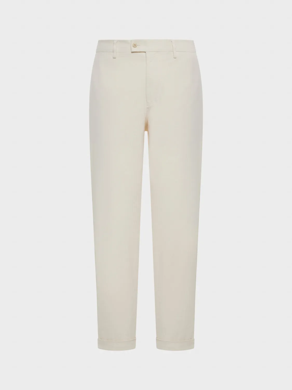 Caruso Norma pantalone cotone stretch gabardine bianco