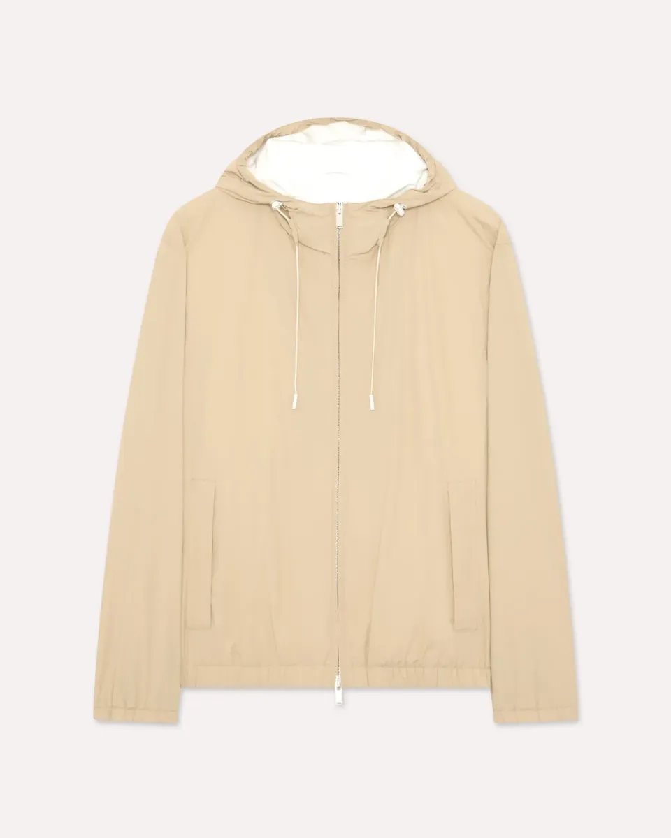 Lardini giubbino tecnico nylon cammello cappuccio