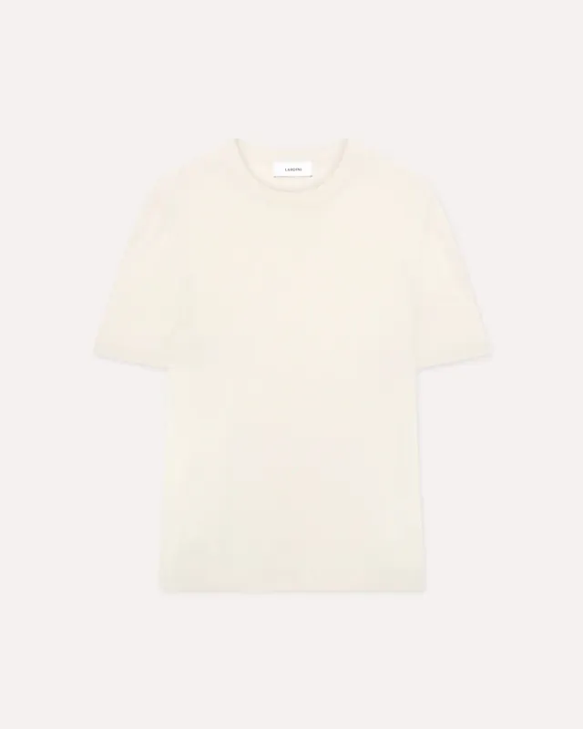 Lardini t-shirt seta panna manica corta