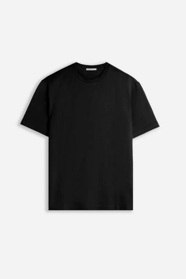 Sonny Bono Basic t-shirt girocollo nero con dettaglio
