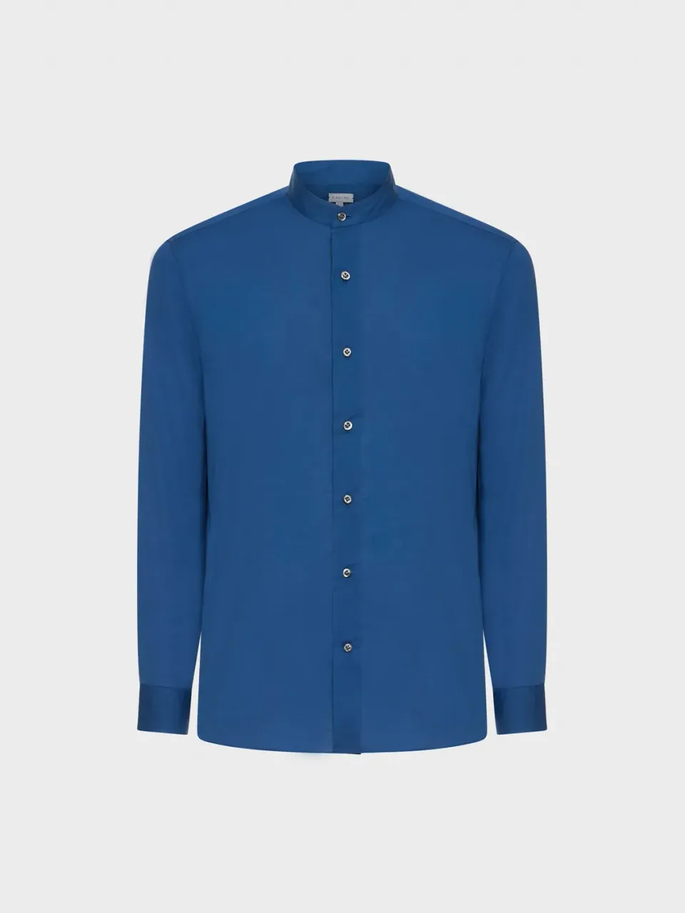 Caruso camicia coreana azzurra uomo in cotone