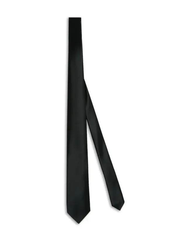 Caruso papillon raso di seta nero tinta unita