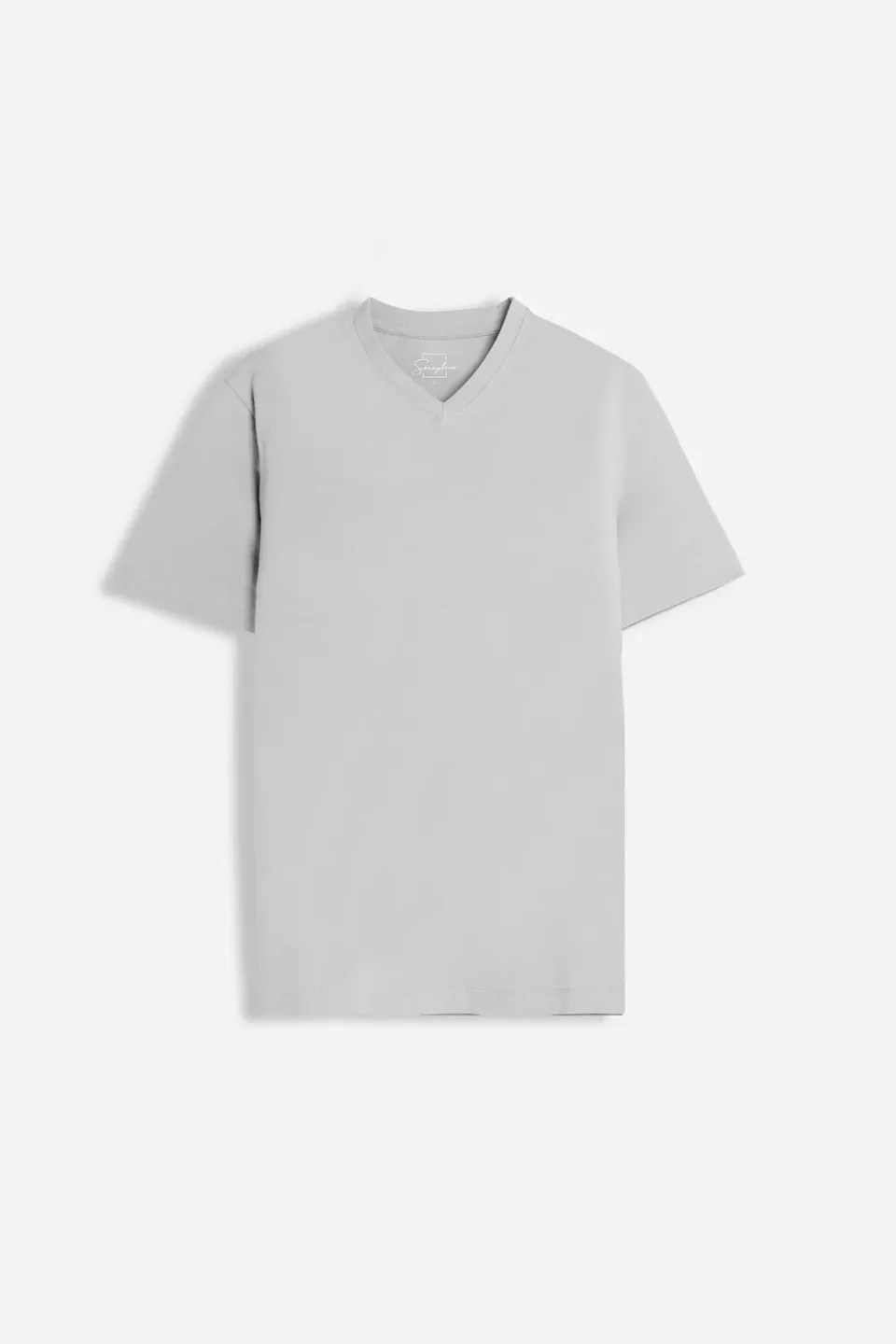 Sonny Bono Basic T-shirt Scollo V Grigio Ghiaccio Stretch