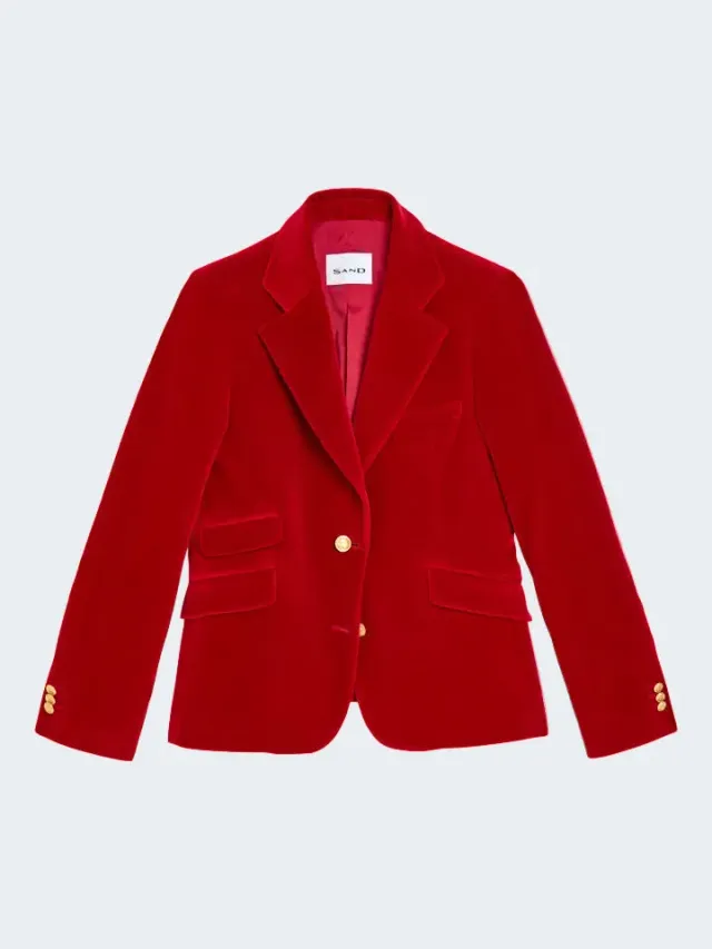 Sand Menswear Remi B blazer velluto rosso medio