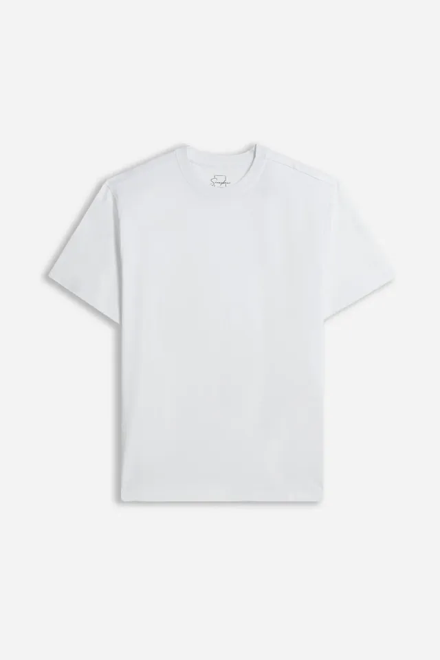 Sonny Bono T-Shirt Girocollo Basic Bianca Cotone