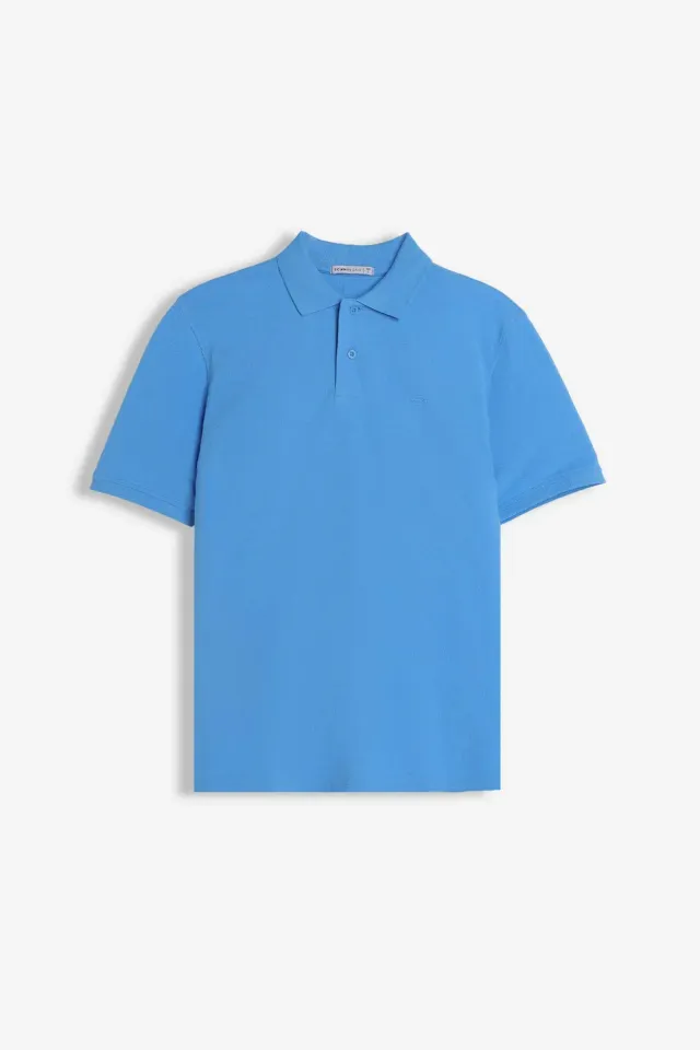 Sonny Bono Piquet Basic polo azzurro tinta unita
