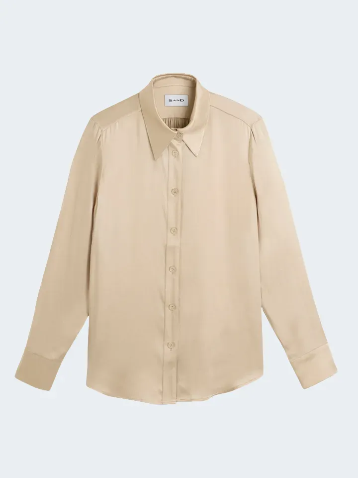 Sand Menswear Matt Latia N camicia seta champagne stretch