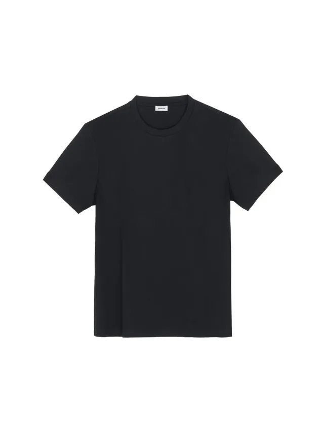 Paoloni T-shirt Jersey Cotone Nero Girocollo