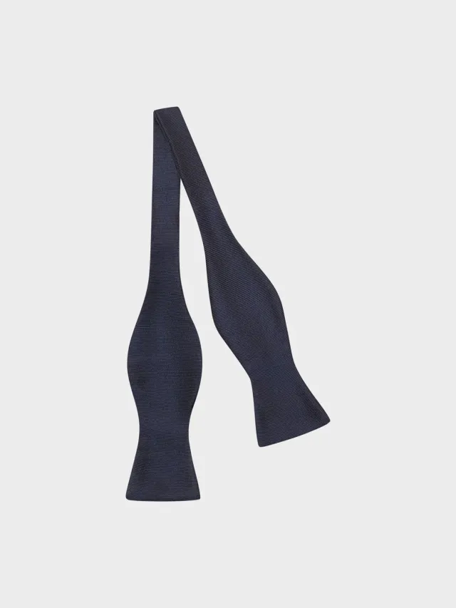 Caruso Papillon da annodare raso blu navy seta
