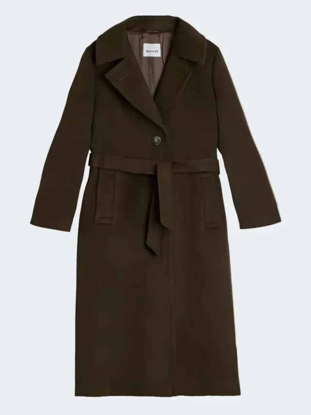 Sand Clareta Long Cappotto Cashmere Marrone Scuro