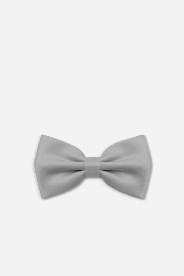 Sonny Bono papillon raso grigio perla cerimonia