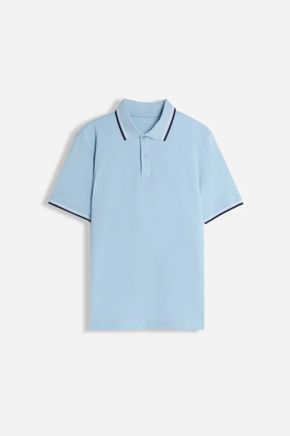 Sonny Bono Polo in Piquet Basic Celeste Collo