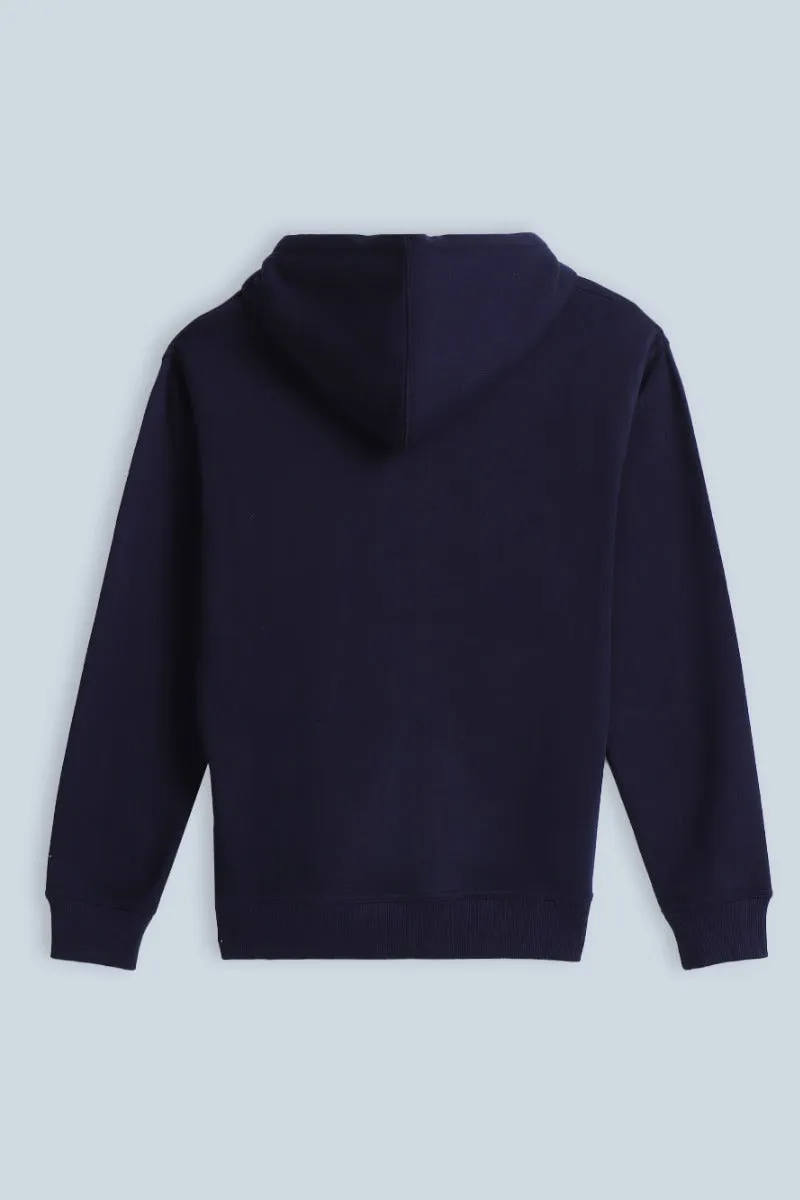 Sonny Bono felpa con cappuccio patch blu comfort fit