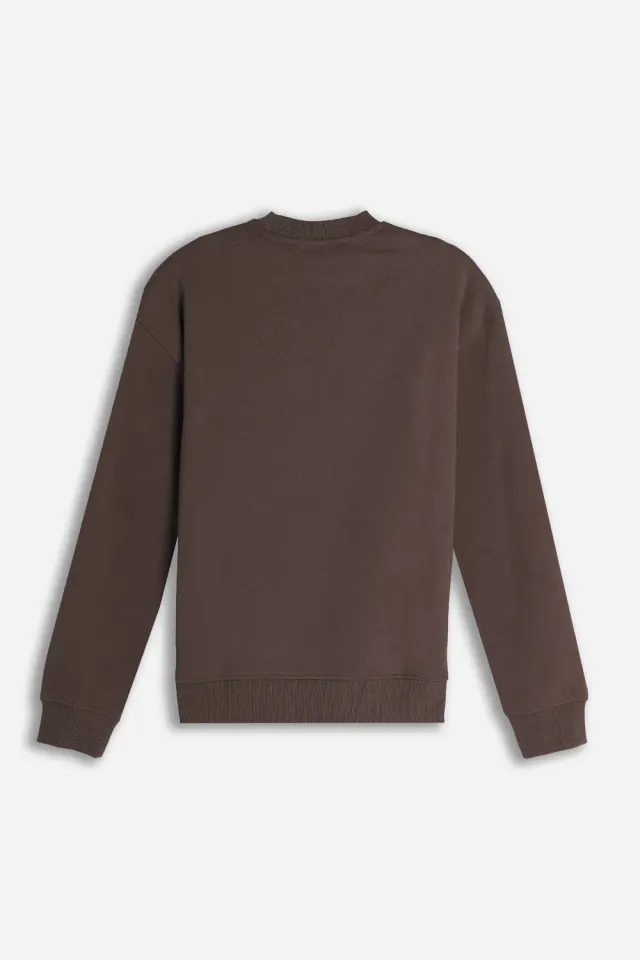 Sonny Bono Basic Felpa Marrone Girocollo Cotone