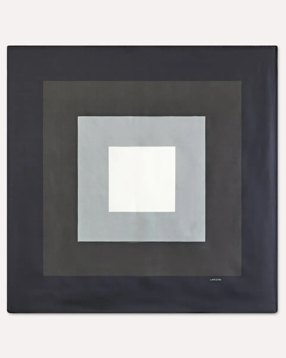 Lardini Foulard Seta Nero 90x90 Motivo Geometrico