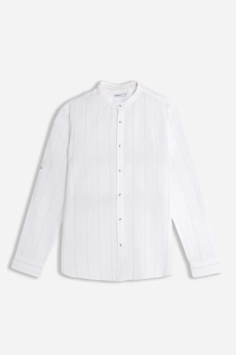 Sonny Bono Coreano Slub Camicia Beige leggera