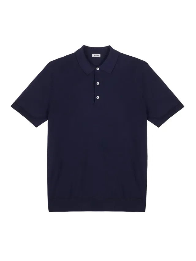 Paoloni Polo Jersey Cotone Uomo Blu Manica Corta