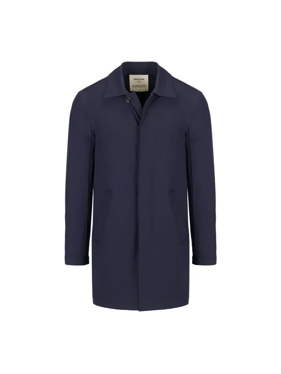 Paoloni Trench Coat Tecnico Uomo Blu Nylon Stretch