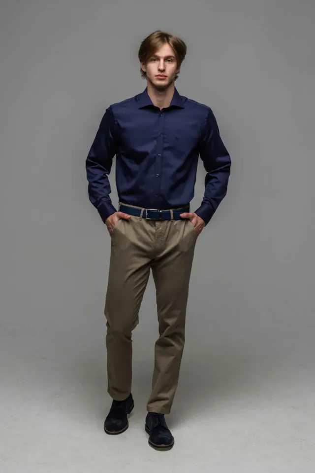 Alain Delon Camicia Blu Navy camicia extra slim fit business