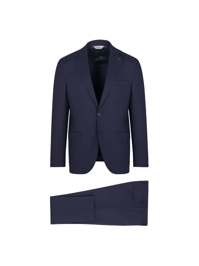 Paoloni Abito Fresco Lana Stretch Uomo Blu Slim