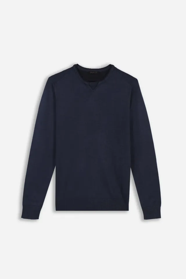 Sonny Bono Maglia Girocollo Blu Dettaglio Collo