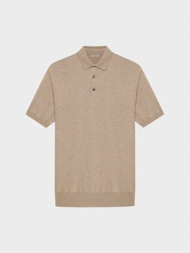Caruso Butterfly polo maniche corte cotone sabbia