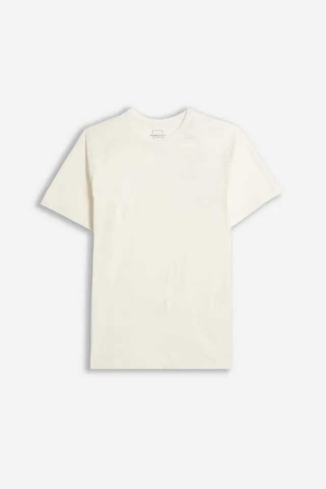 Sonny Bono slub t-shirt girocollo gesso