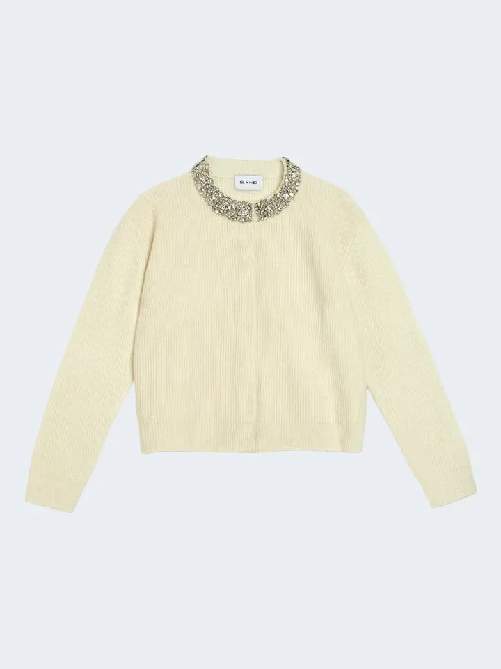 Sand Menswear Aluna cardigan cashmere bianco off white
