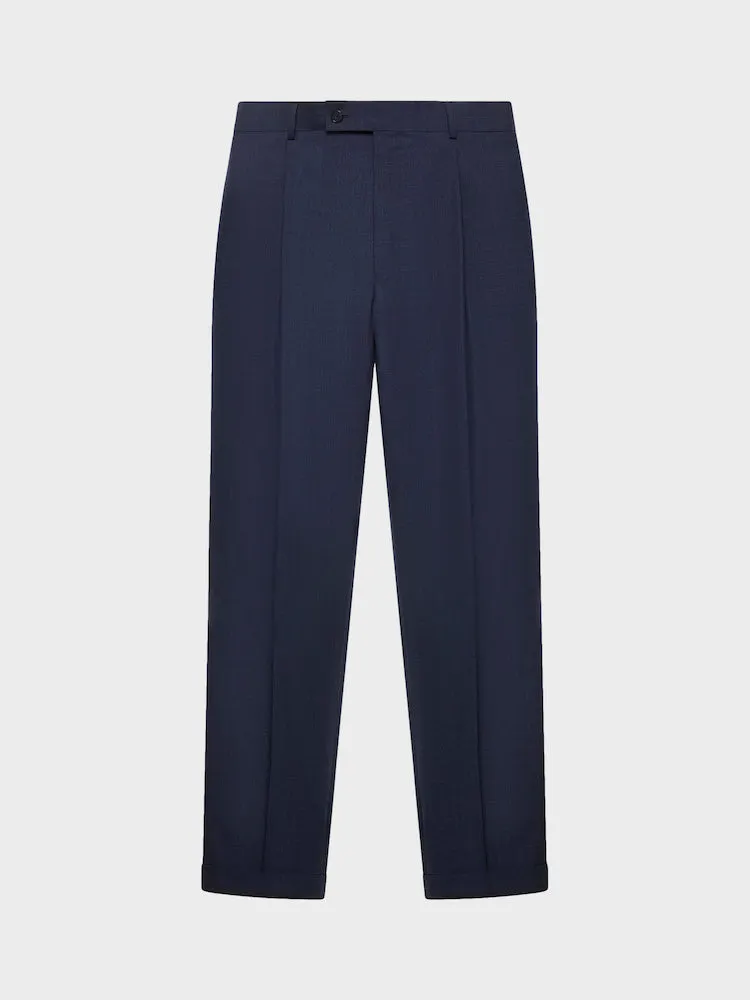 Caruso pantalone in lana blu una pince