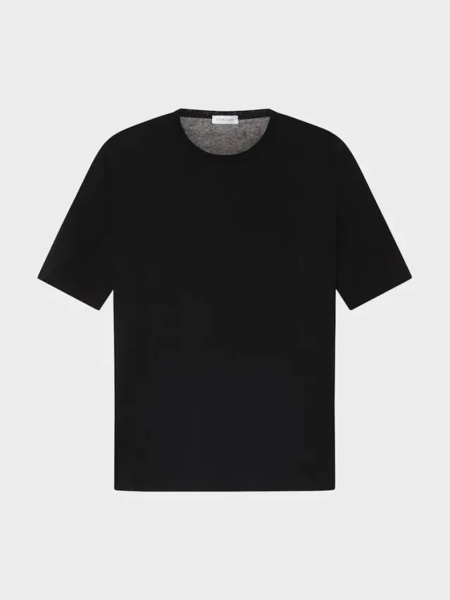 Caruso t-shirt cotone nera maniche corte uomo