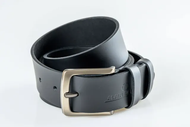 Alain Delon Cintura in Pelle 110 cm Fibbia ad Ardiglione