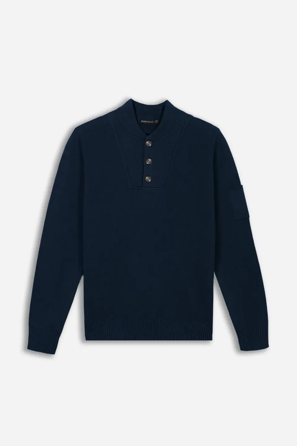 Sonny Bono Collo Bottoni maglia camioner bleu calda