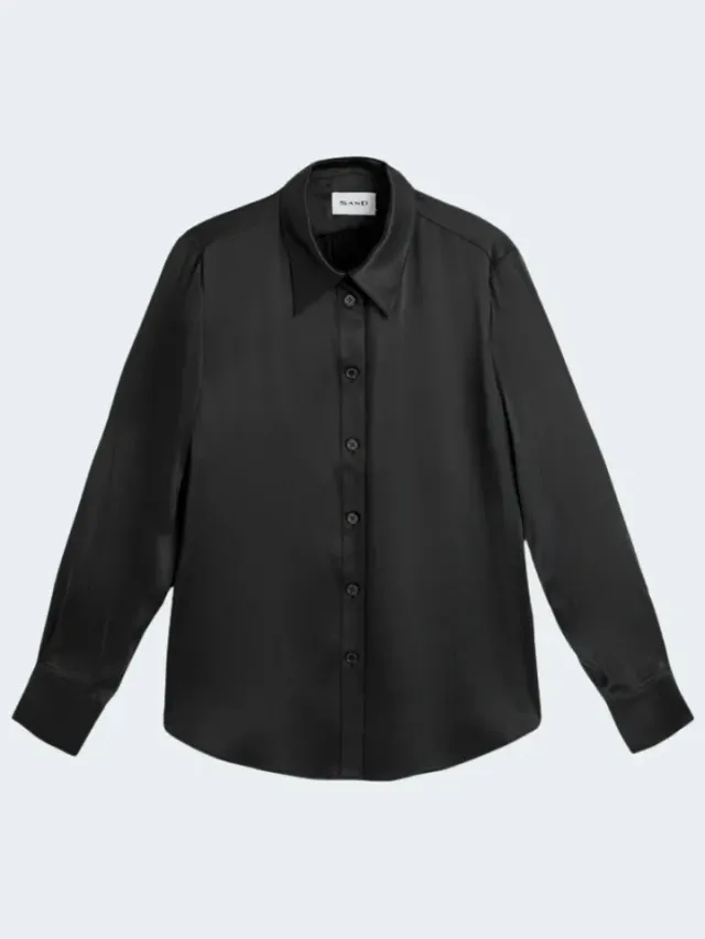 Sand Menswear 3176 Matt Latia Camicia Seta Nero Ebano