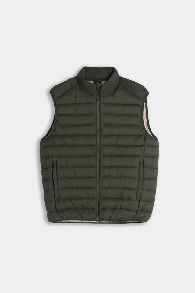 Sonny Bono gilet trapuntato verde militare poliammide