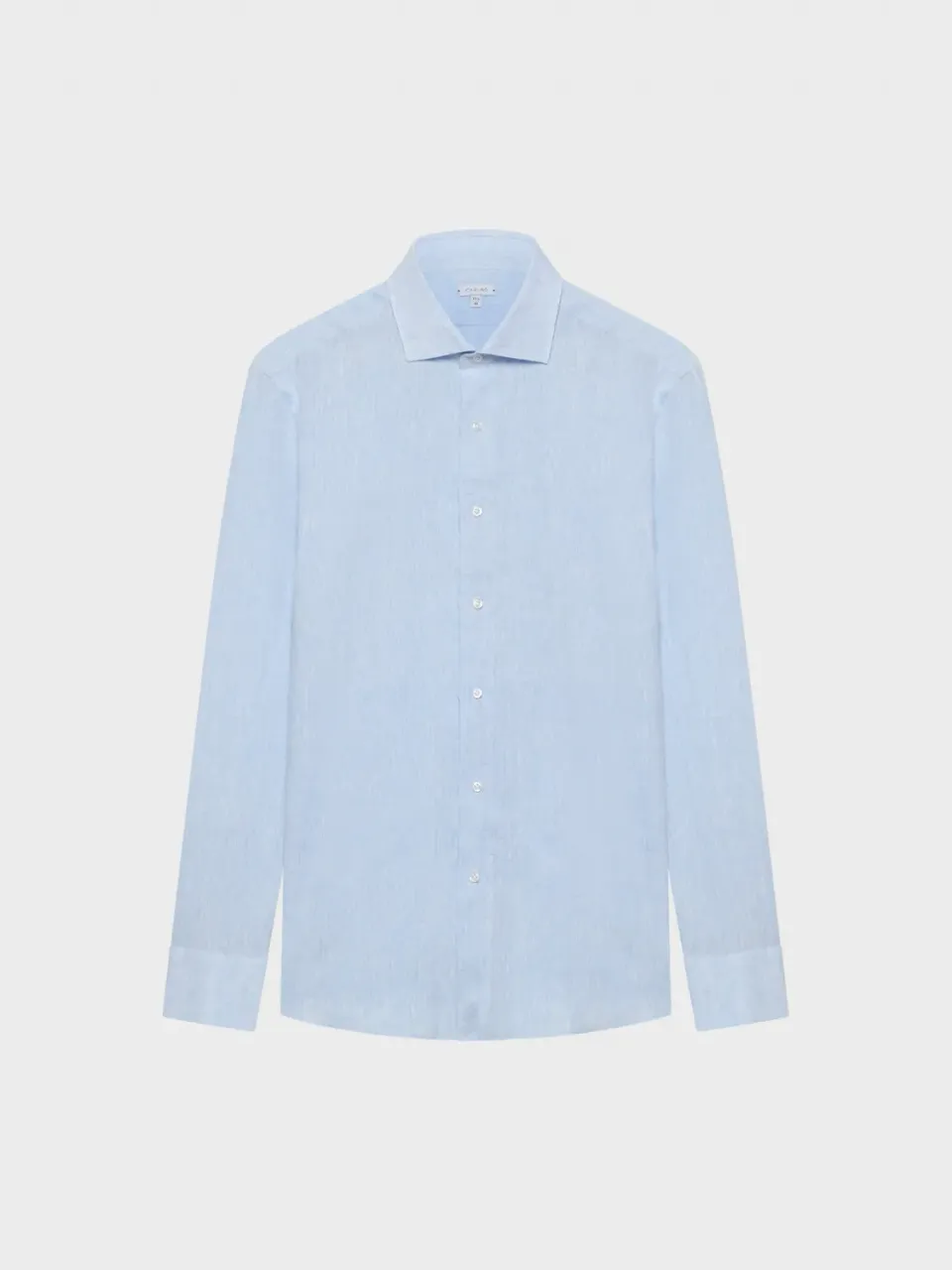 Caruso camicia slim lino azzurra uomo