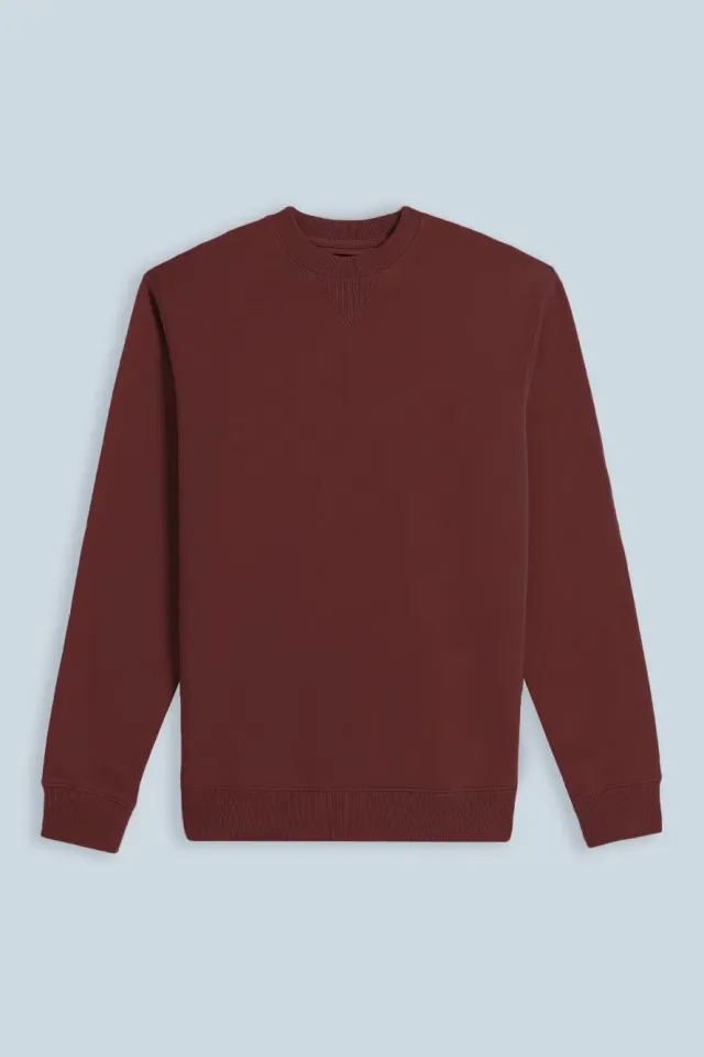 Sonny Bono Basic felpa girocollo bordeaux tinta unita