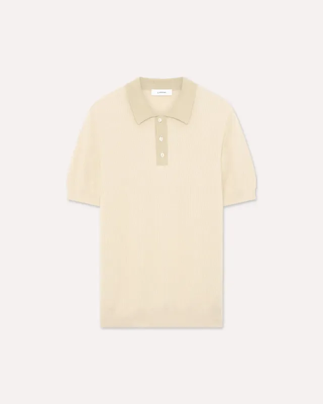 Lardini polo panna costa inglese cotone compact