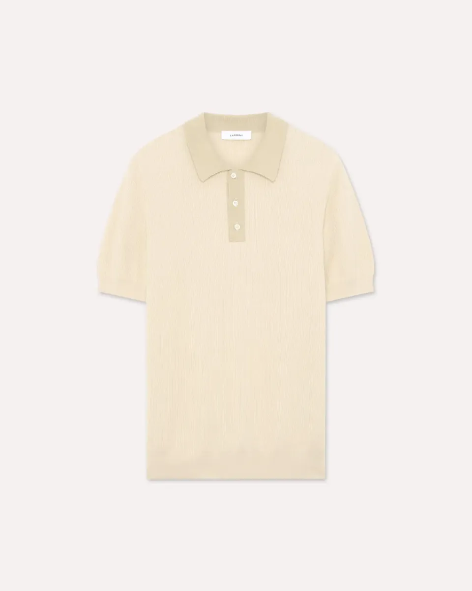 Lardini polo panna costa inglese cotone compact