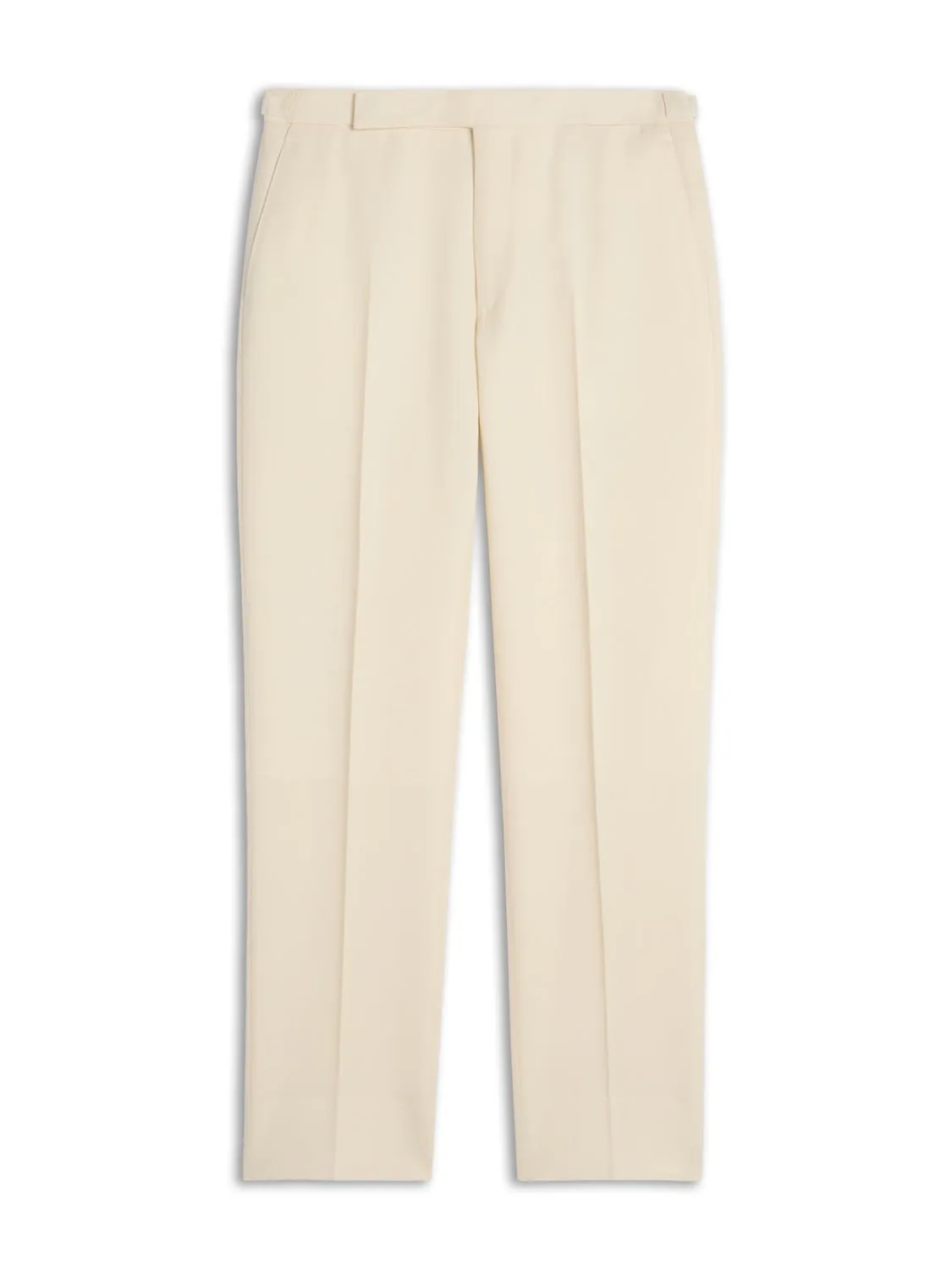 Caruso Pantalone Regular Fit Lana Barathea Bianco