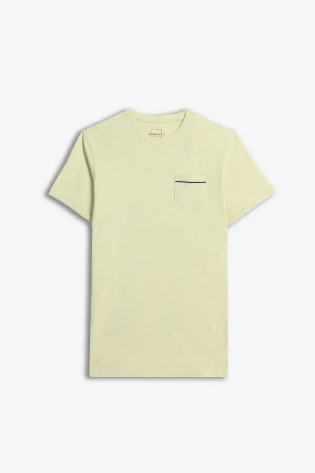 Sonny Bono Slub t-shirt taschino giallo chiaro cotone
